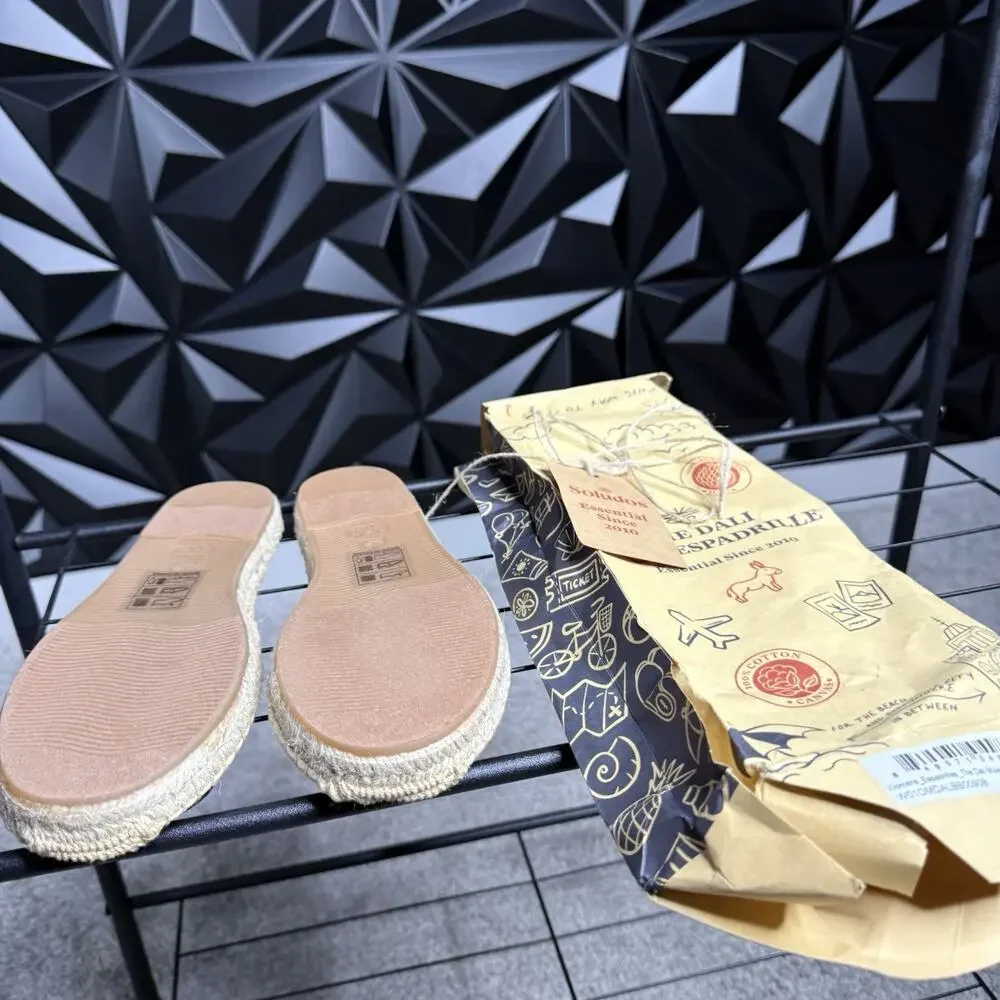 Soludos The Dali Mule Canvas Espadrilles Women Size 9-9.5 Black